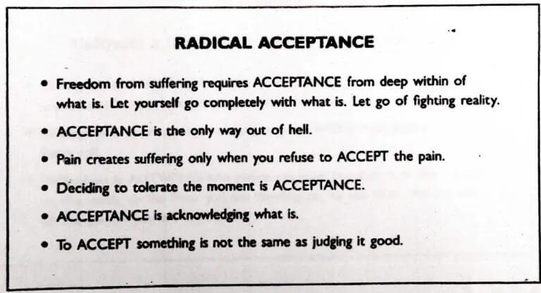 Radical acceptance steps